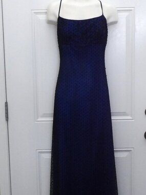 Morgan and Co - Vintage Dress Goth Mesh Floral Overlay Size 7/8